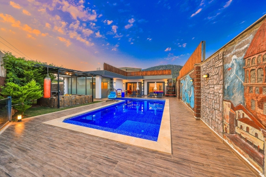 BLUE 8115 Kalkan Çavdır'da 4 Kişilik Kiralık Tatil Villası