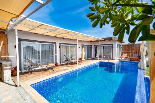 BLUE 7663 patara kiralık tatil villası-havuzu korunaklı balayı villası