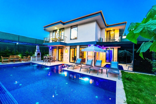 BLUE6 7789 Kalkan Patara 6 Kişilik Kiralık Denize Yakın  Lüx Geniş Aİle Villası 